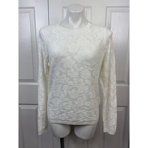 Gap White Women's Sweater Size L Floral NWT